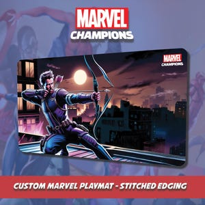 Custom Marvel Streiter Krabbeldecke - Hawkeye - mit genähtem Rand für TKG und Kartenspiele - Mausunterlage - Accessoire