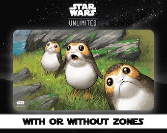 Star Wars Unlimited - Porgs - Legends of the Force - Playmat - TCG - Card Game - With or Without Zones - Stitch Edges