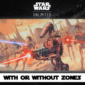 Star Wars Unlimited - B1 Battle Droid - Twilight of the Republic - Playmat - TCG - Kaartspel - Met of zonder kaartzones - Kaartzones - Mat