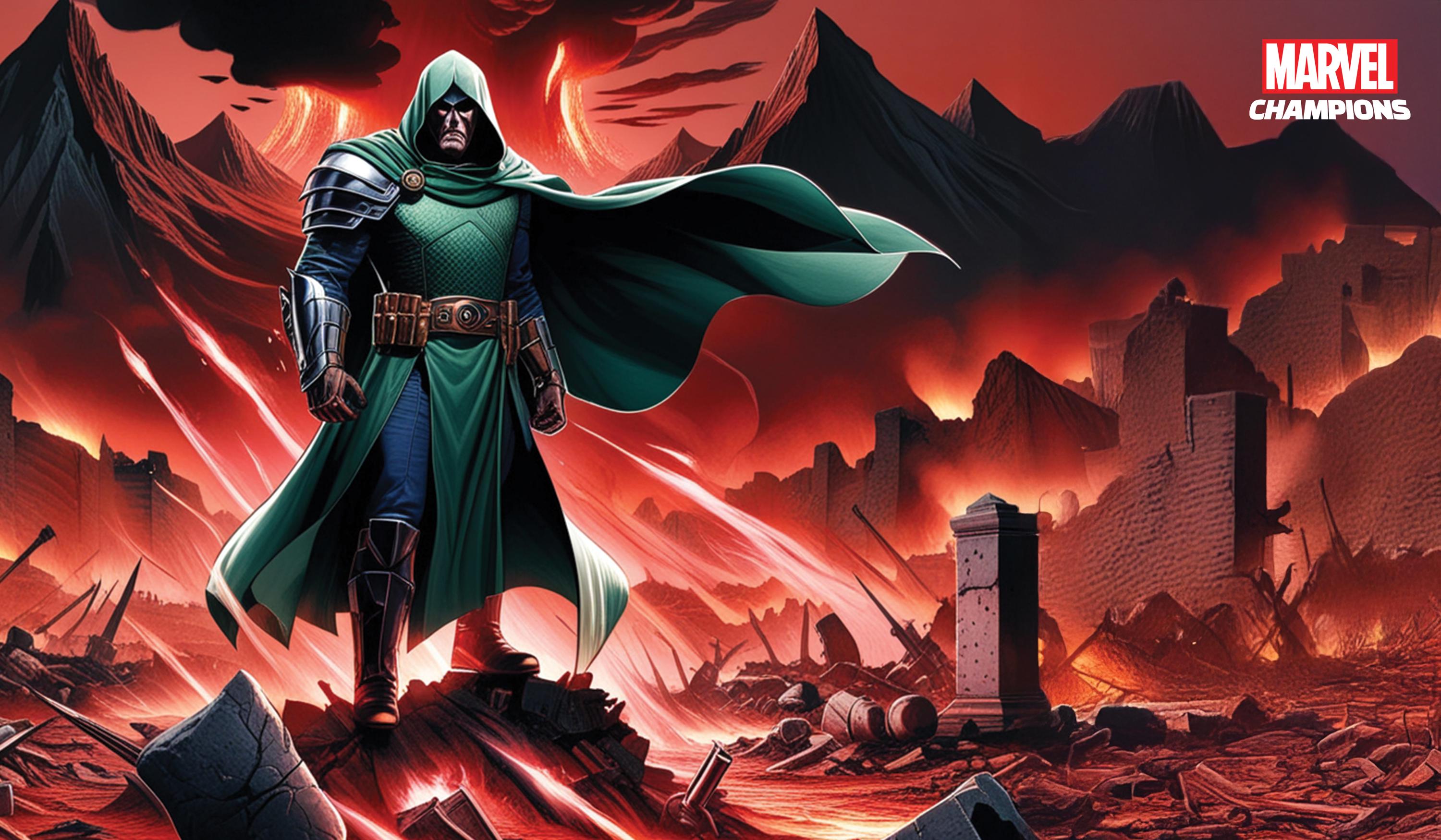 Custom Marvel Champions Playmat - Doctor Doom - Stitched Edging
