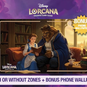 Tappetino da gioco Disney Lorcana - La bella e la bestia - Racconti antichi come il tempo - TCG - Tappetino da gioco personalizzato - Tappetino per mouse - Gamepad - Accessorio