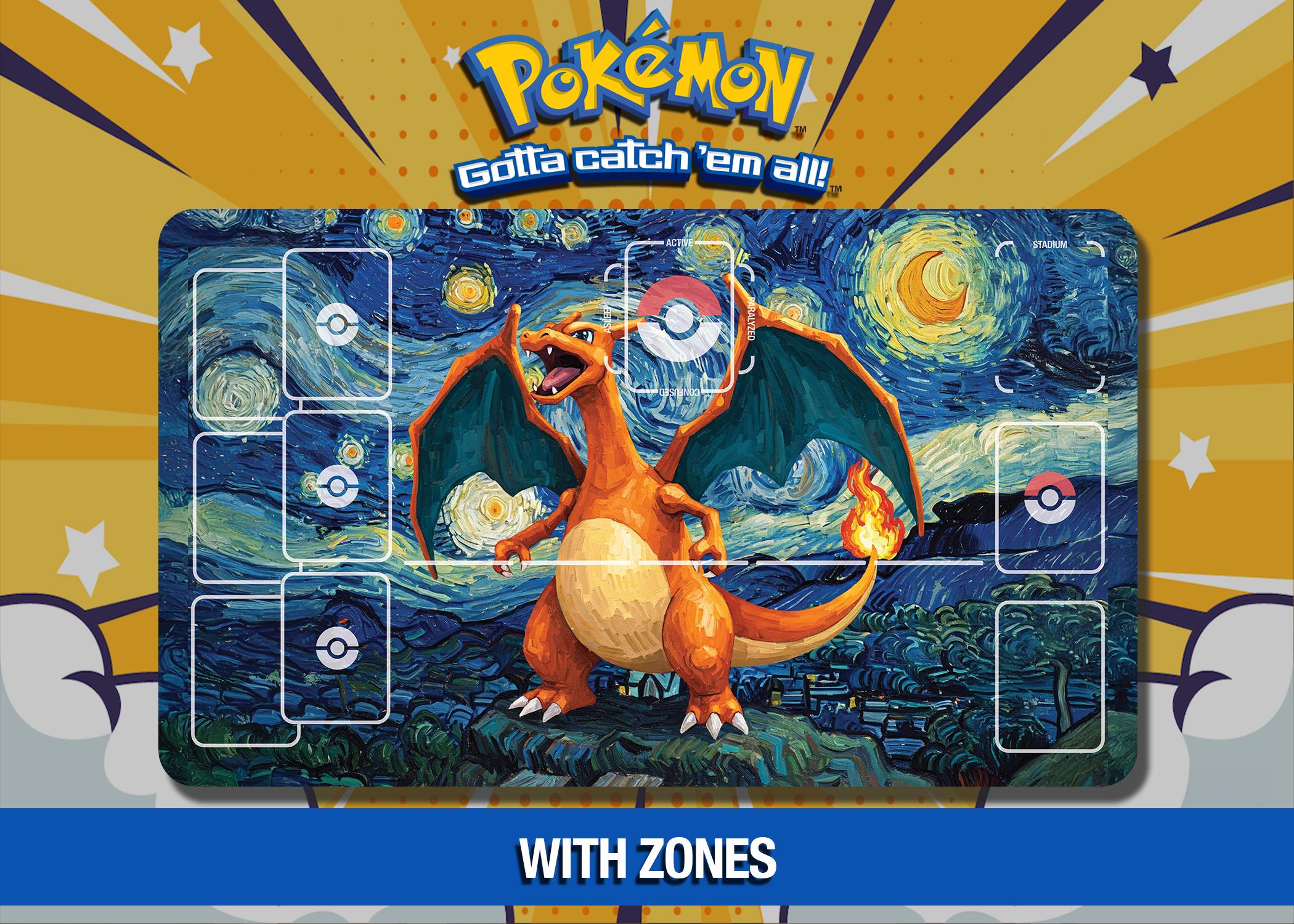 リザードン インフェルノナイト - ゴッホ風ポケモンプレイマット - TCG