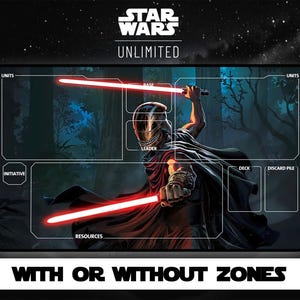 Star Wars Unlimited TCG Custom Playmat  - The Stranger - Stitched Edges - Zoned or Standard - 24x14 or 32x16 XL Sizes