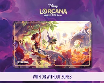Disney Lorcana Playmat – Woody - Buzz Lightyear - TCG Ready – 600 x 350 mm (23.6 x 13.8 in) – Neoprene / Rubber – Stitched Edges
