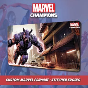 Marvel Champs Playmat - Nashorn - Genähte Randeinfassung für Sammelspiel und Kartenspiele - Mauspad - Accessoire