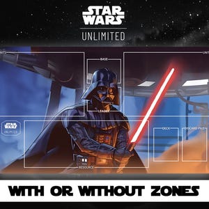 Star Wars Unlimited - Darth Vader - Jump to Lightspeed - Playmat - TCG - Jogo de cartas - Com ou sem zonas de cartas - Zonas de cartas - Tapete