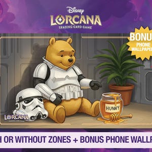 Tappetino da gioco Disney Lorcana - Winnie the Pooh - Costume Storm Trooper - Isola di Archazias - TCG - Tappetino da gioco personalizzato - Tappetino per mouse - Gamepad - Accessorio