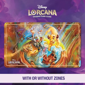 Tapete de jogo Disney Lorcana - O Rei Leão - Não há preocupações - Reinado de Jafar - TCG - Tapete de jogo personalizado - Mousepad - Controle de jogo - Acessório