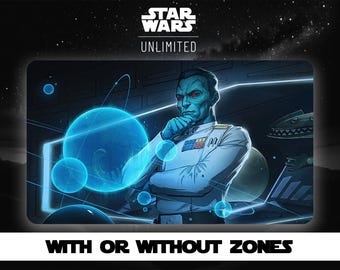 Star Wars Unlimited Playmat – TCG Ready – 600 x 350 mm (23.6 x 13.8 in) – Neoprene / Rubber – Stitched Edges - Grand Admiral Thrawn