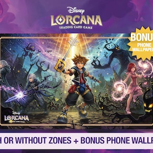 Tapete de juego Disney Lorcana - Kingdom Hearts - Juego original - Estilo Lorcana - TCG - Tapete de juego personalizado - Alfombrilla de ratón - Gamepad - Accesorio