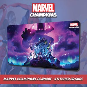 Custom Marvel Champs Playmat - Galactus - Avengers - Genähter Rand für TKG und Kartenspiele - Mauspad - Accessoire