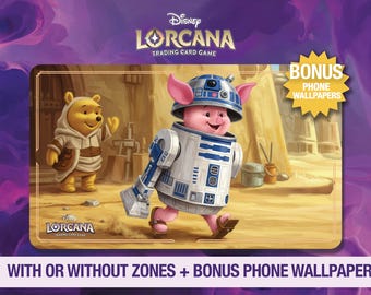 Disney Lorcana Playmat - Piglet as R2-D2 - Beep Boop, Please! - TCG - Custom Playmat - Mousepad - Gamepad - Accessory