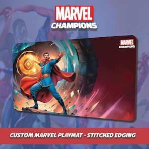 Speziell angefertigte Marvel Cosplay Spielmatte - Doctor Strange - Mit genähtem Rand für TKG und Kartenspiele - Mausunterlage - Accessoire