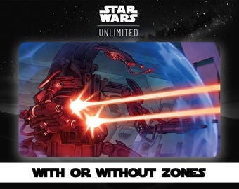 Star Wars Unlimited Playmat – TCG Ready – 600 x 350 mm (23.6 x 13.8 in) – Neoprene / Rubber – Stitched Edges - Droideka