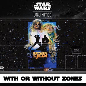 Star Wars Unlimited - Return of The Jedi - Plakat filmowy - Mata do gry - TCG - Gra karciana - Z strefami kart - Elementy zastępcze - Mata