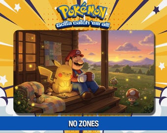ピカチュウとスーパーマリオのポケモンプレイマット - サンセット