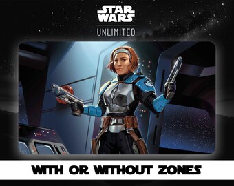 Star Wars Unlimited Playmat – TCG Ready – 600 x 350 mm (23.6 x 13.8 in) – Neoprene / Rubber – Stitched Edges - Bo-Katan Kryze