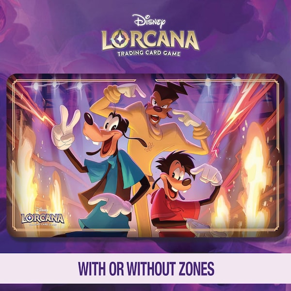 Tappetino da gioco Disney Lorcana - Un film di Pippo - Powerline, Pippo, Max - Set favoloso 9 - TCG - Tappetino da gioco personalizzato - Tappetino per mouse - Gamepad - Accessorio