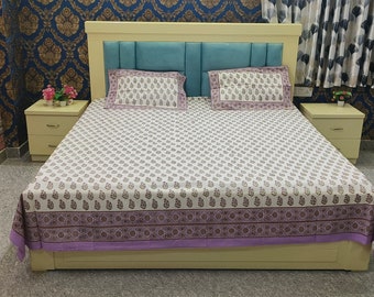export cotton bed-sheets handmade bed-sheets hand block printed bed sheet 90*108 inches
