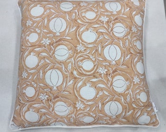 Indian Block Print Pillow Case ,Hand Block Printed cotton Cushion Cover Handmade Decorative Cushions, Custom size,both side print