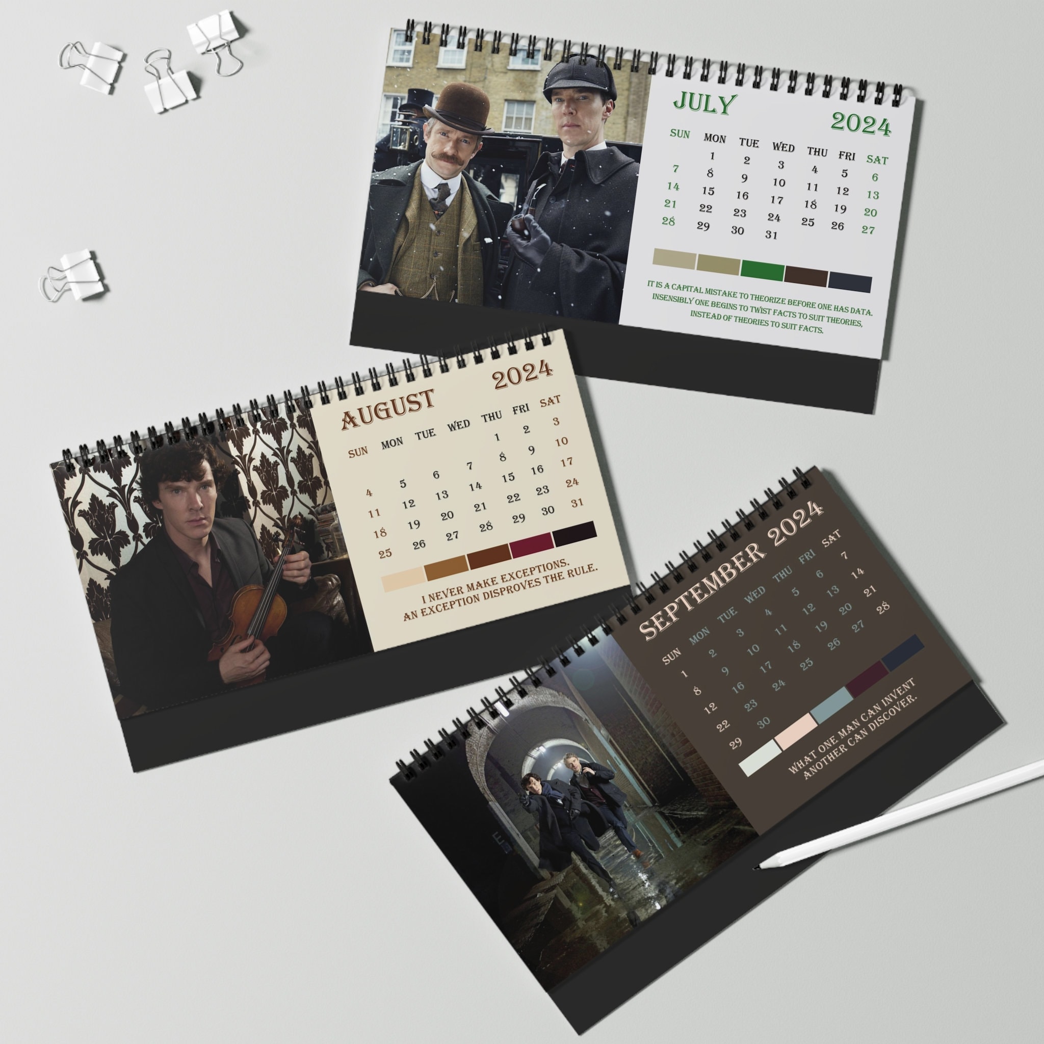 2025 Sherlock Desk Calendar 2025 Desk Calendar Sherlock Etsy