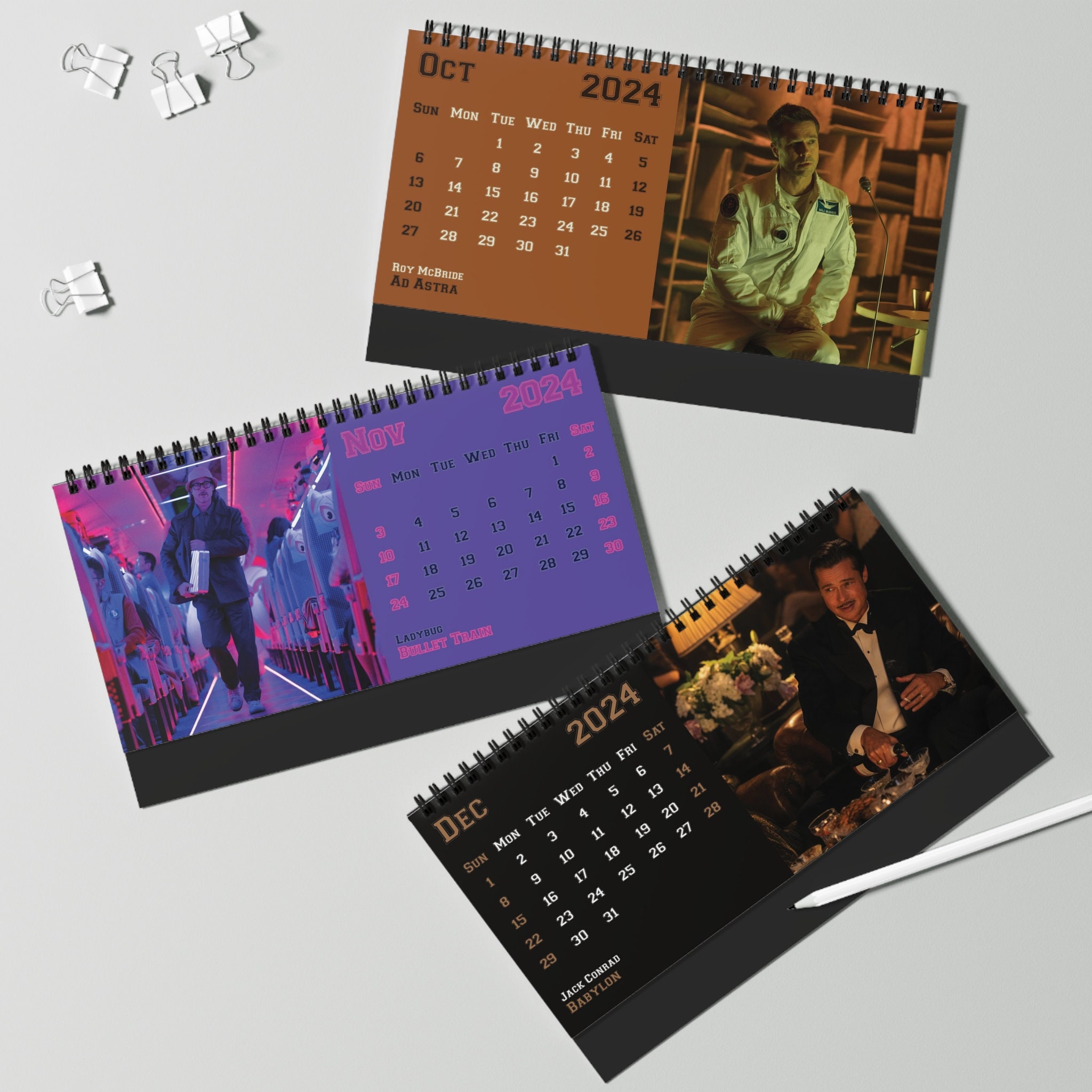 2024 Brad Pitt Desk Calendar 2024 Desk Calendar Brad Pitt 2024