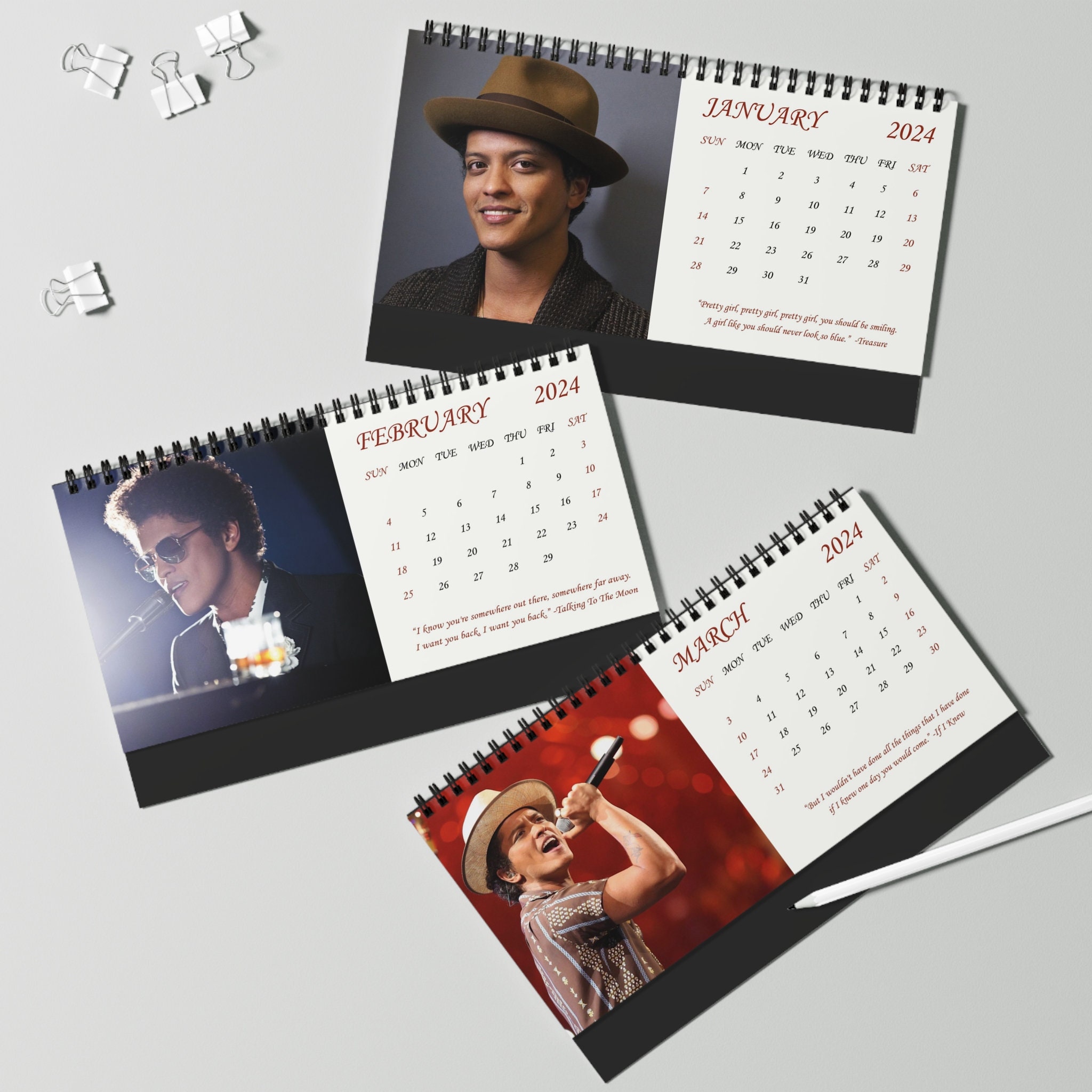 2024 Bruno Mars Desk Calendar 2024 Desk Calendar Bruno Mars 2024