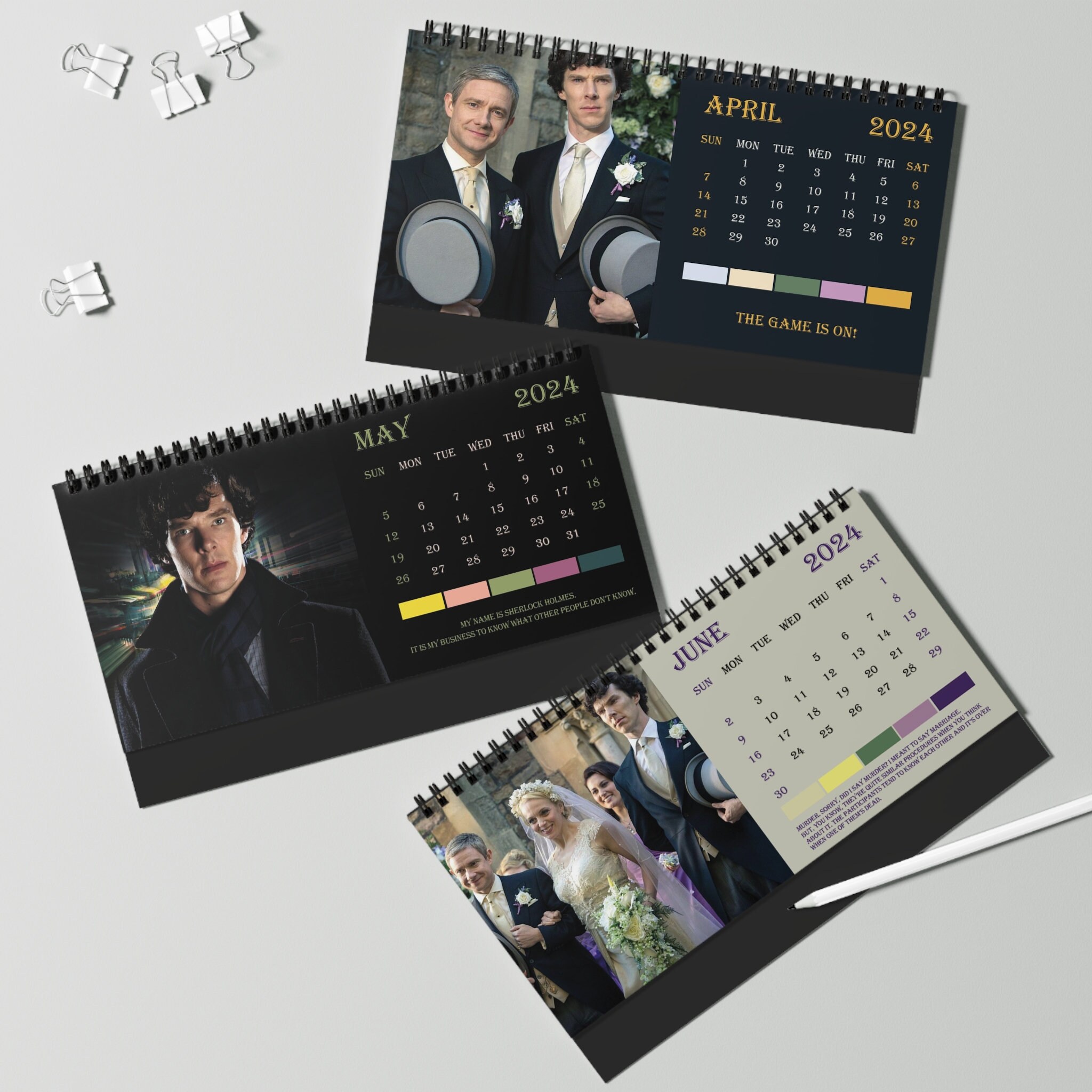 2025 Sherlock Desk Calendar 2025 Desk Calendar Sherlock Etsy