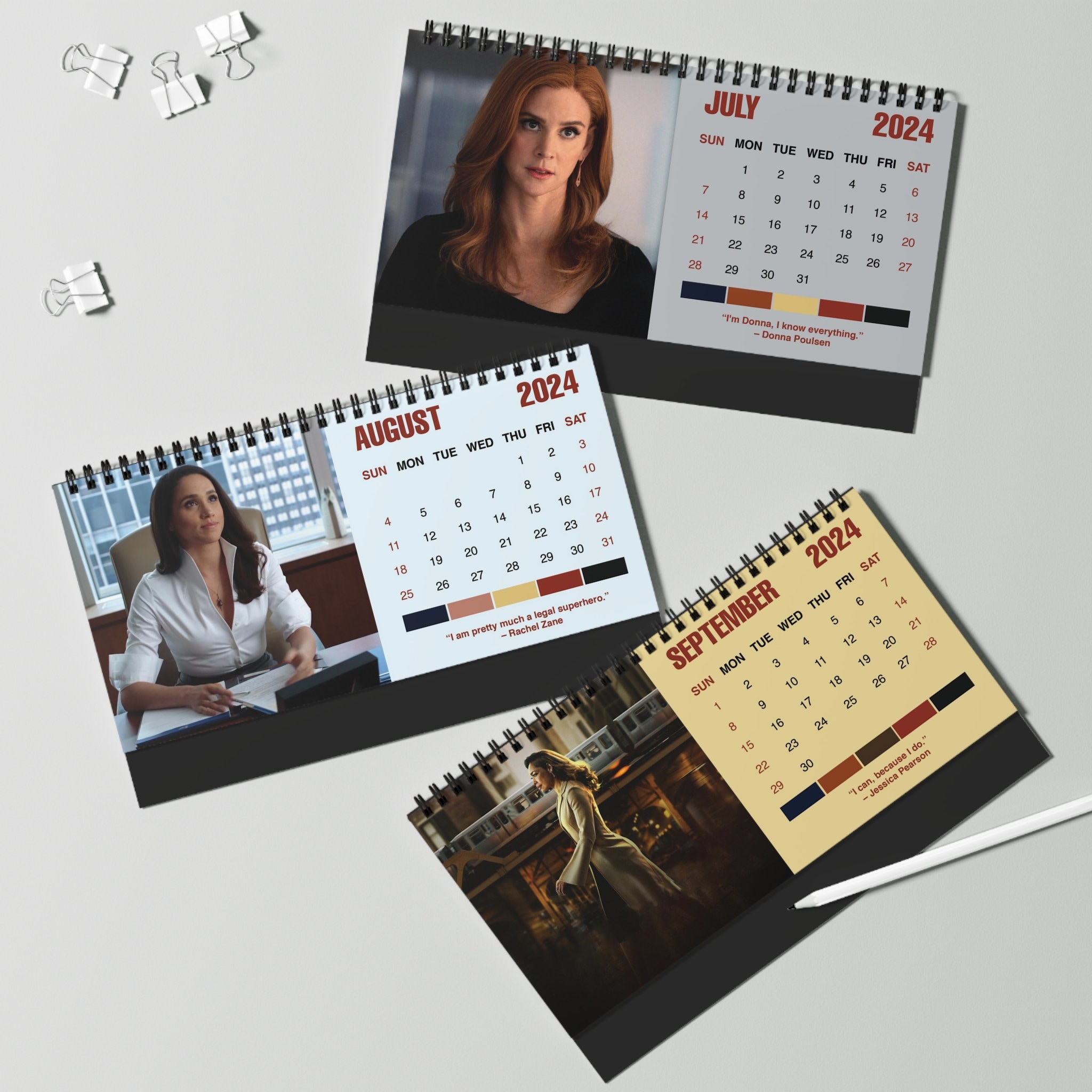 2024 Suits Desk Calendar 2024 Desk Calendar Suits 2024 Calendar