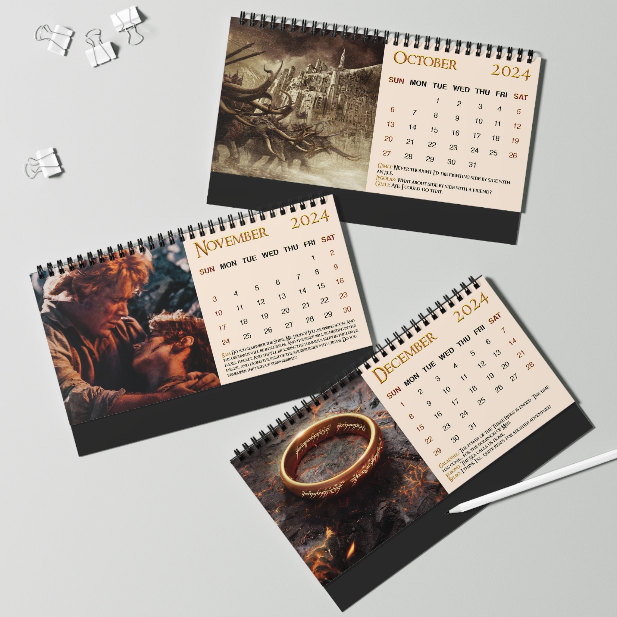 2024 LOTR Desk Calendar 2024 Desk Calendar The Lord of the Rings