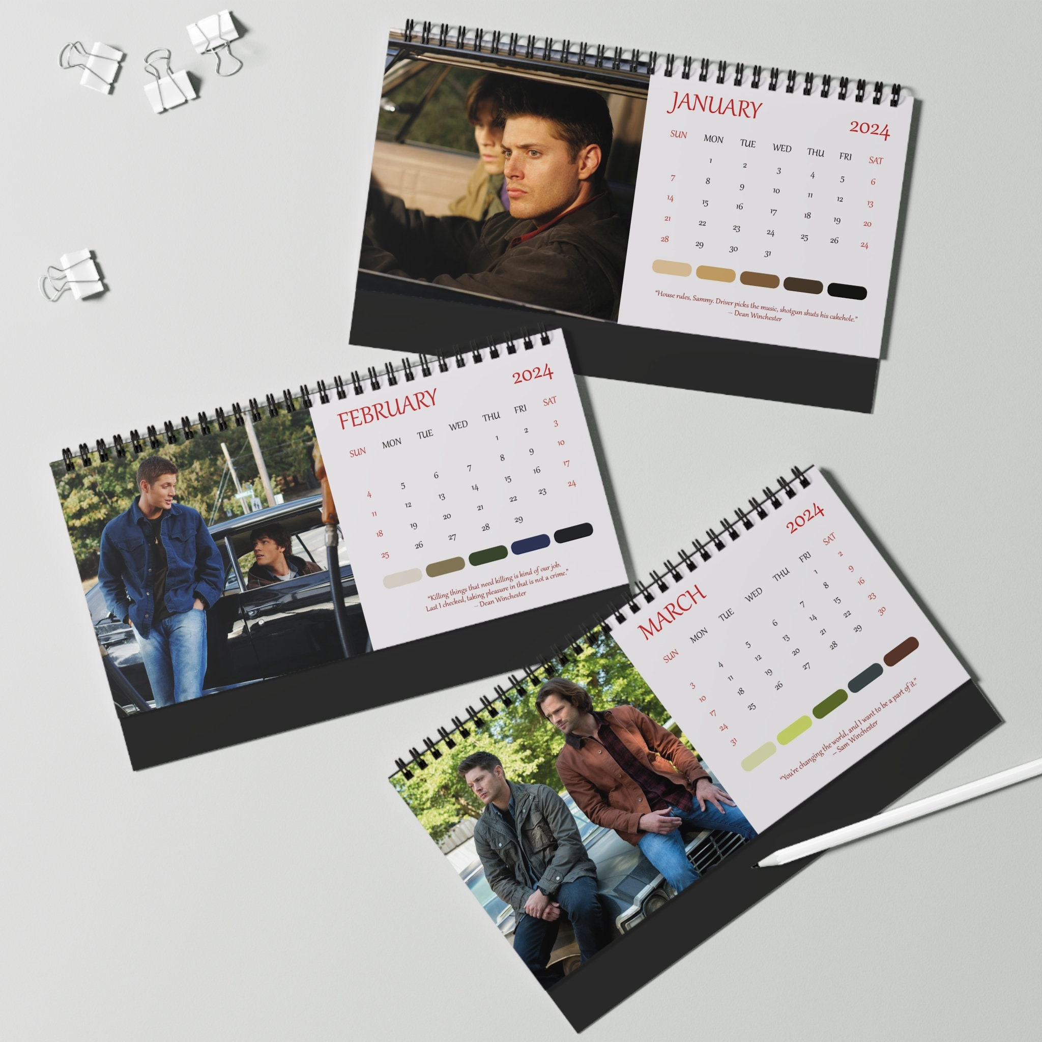 2024 Supernatural Desk Calendar 2024 Desk Calendar Supernatural