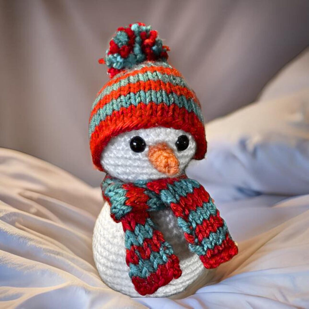 Crochet Snowman in Santa Costume main image 0