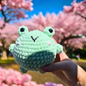 Frosch Häkelanleitung - Einfaches Häkelmuster, Amigurumi Häkelanleitungen PDF in Englisch, Kinder Weihnachtsgeschenk, Spielzeug, süßer Frosch