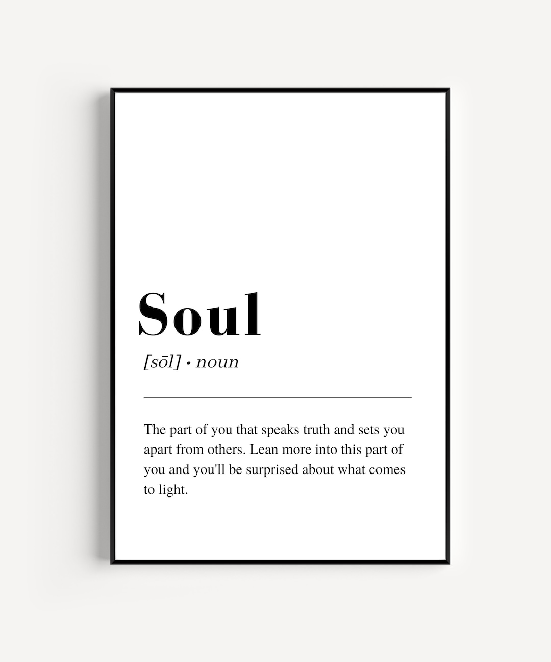 Soul Definition Print Wall Art Print Wall Art Living Room Etsy