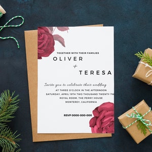 Carte d'invitation de mariage || Invitations de mariage || Carton d'invitation || Impression numérique