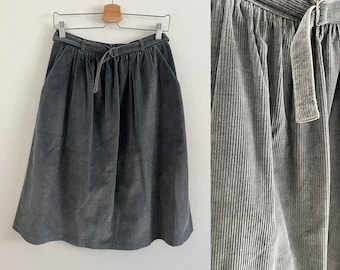 Gray Corduroy Skirt