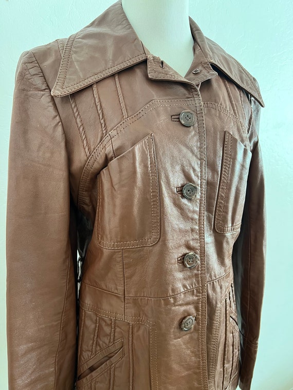 Brown Leather Jacket - image 4