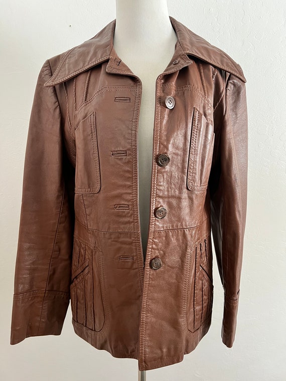 Brown Leather Jacket - image 3