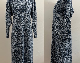 Blaues Zebra Print Kleid
