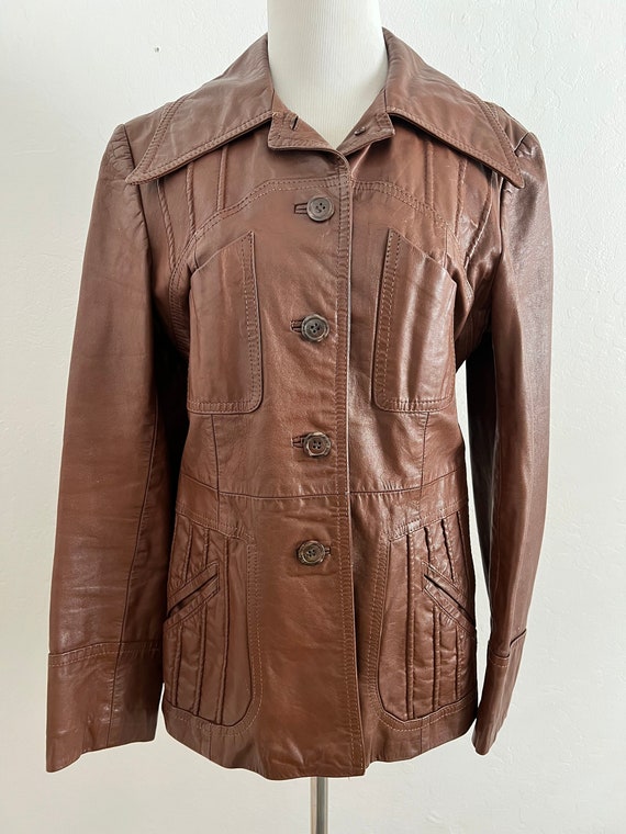 Brown Leather Jacket - image 2