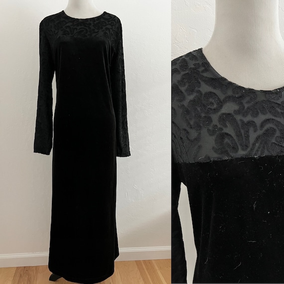 DVF Black Velvet Dress