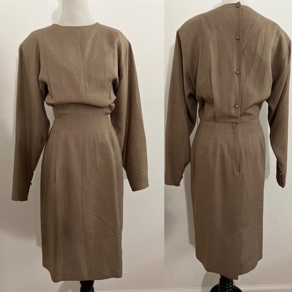 Taupe Tailored Dress