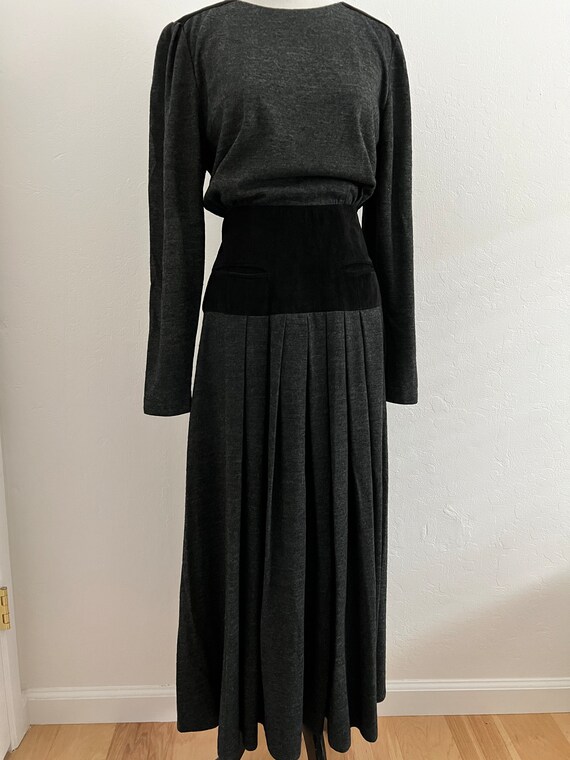 Kay Unger Wool & Suede Dress - image 2
