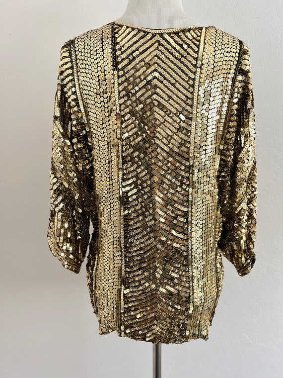 Gold Sequined Blouse - image 6