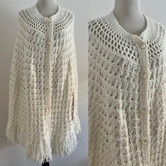 White Knit Poncho