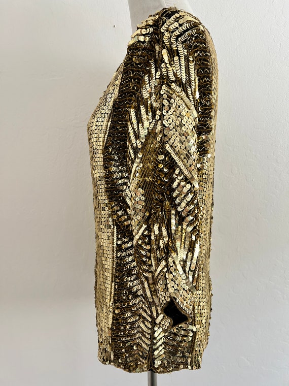 Gold Sequined Blouse - image 5