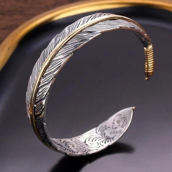 Wide Feather Bracelet