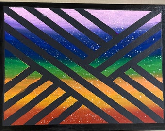 Rainbow abstract Hand-painting