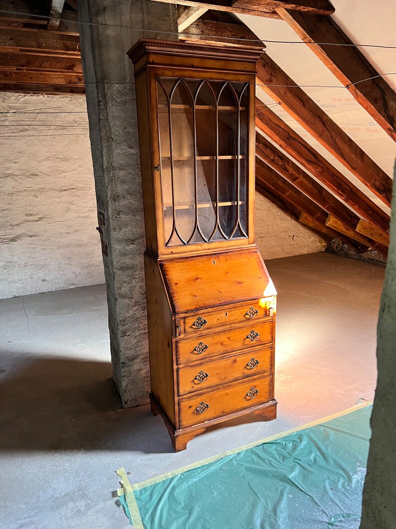 Librería, mueble de oficina, secreter, vitrina caoba antigüedades imagen 1