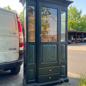 Art Nouveau display cabinet as new with lighting High-quality display cabinet antique